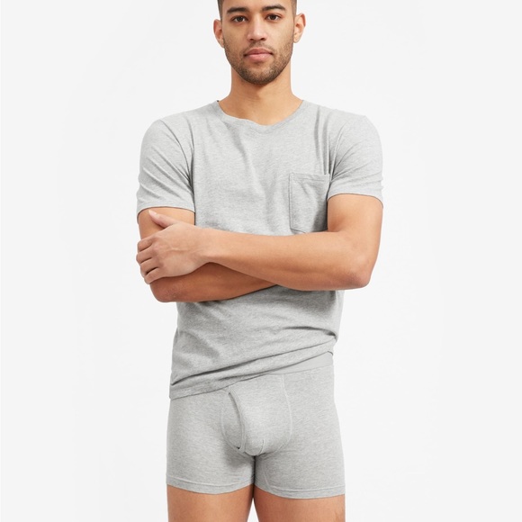 Everlane Uniform Cotton Boxer Brief Close Fit Heather Grey S NWT Lightweight - Picture 2 of 6
